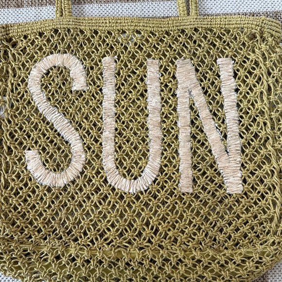 Z Supply Yellow Woven Beach Tote - Picture 4 of 4